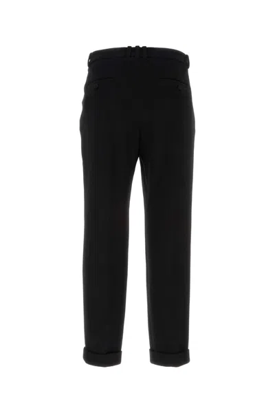 Balmain Black Wool Pant In Black
