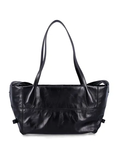Balmain Black Leather Shopper Bag With Shoulder Strap