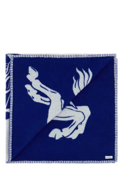 Burberry Light Grey Wool Blanket In Gray