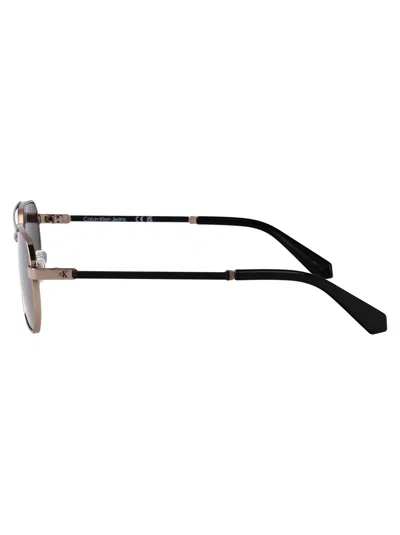 Calvin Klein Jeans Est.1978 Calvin Klein Jeans Light Ruthenium Metal Sunglasses In Gold
