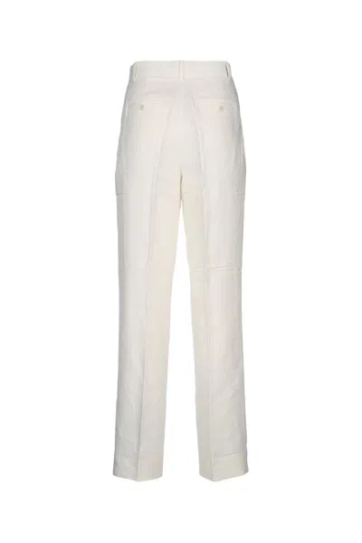 Calvin Klein Structured Linen Pleated Pant In Neutral