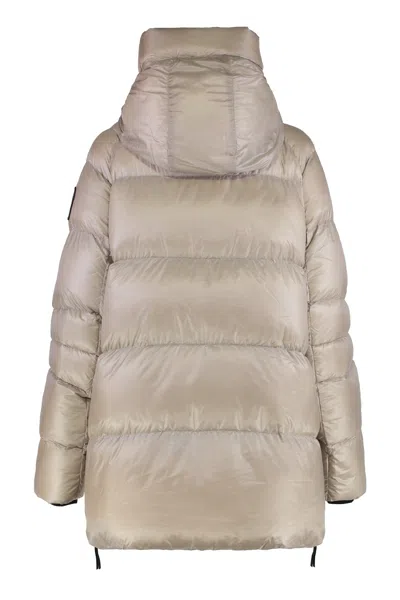Canada Goose Hooded Quilted Puffer Side Pockets In Neutral