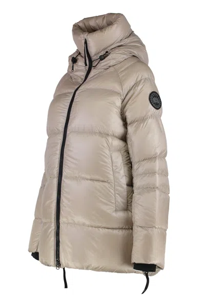Canada Goose Hooded Quilted Puffer Side Pockets In Neutral