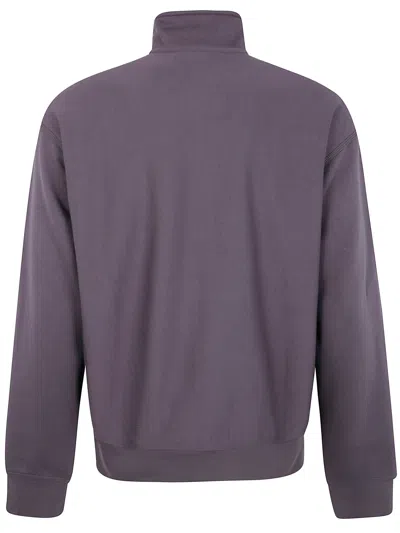 Carhartt Wip "half Zip American Script" Sweat Clothing In Purple