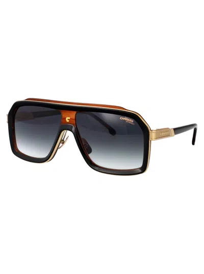 Carrera Black Horn Acetate Sunglasses In Black