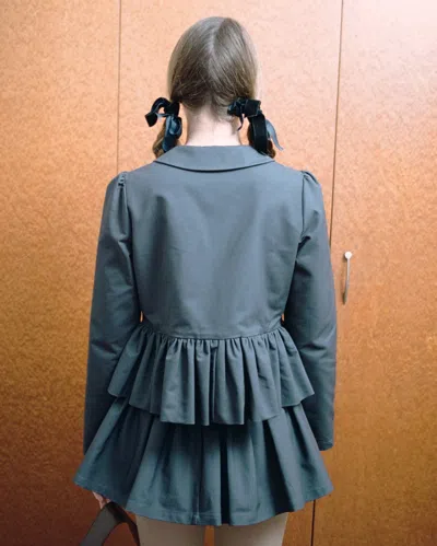 My Mum Made It Petal Peplum Jacket In Black