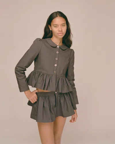 My Mum Made It Petal Peplum Jacket In Black