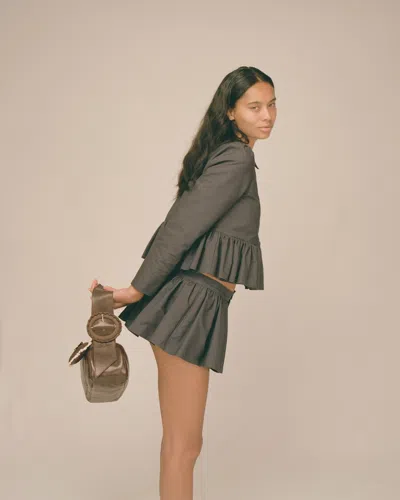 My Mum Made It Petal Peplum Jacket In Black