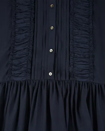 My Mum Made It Pleat Sunday Dress In Blue