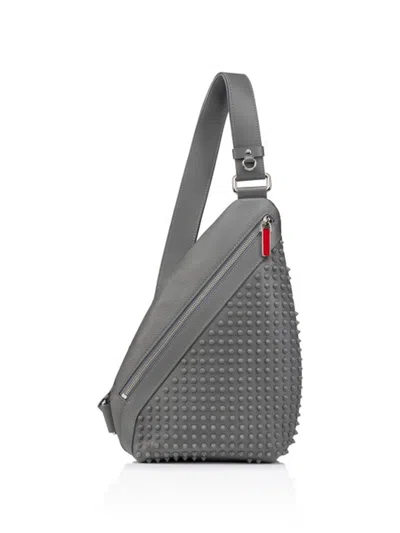 Christian Louboutin Men Funky Leather Crossbody Pack In Gray
