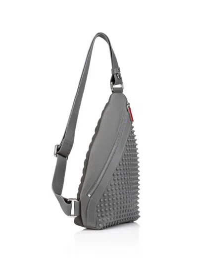 Christian Louboutin Men Funky Leather Crossbody Pack In Gray