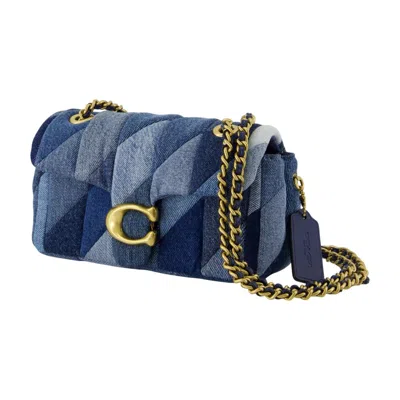 Coach Patchwork Denim Tabby Shoulder Bag 20 In Blue
