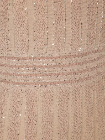 D Exterior D.exterior Crystals Long Dress In Brown