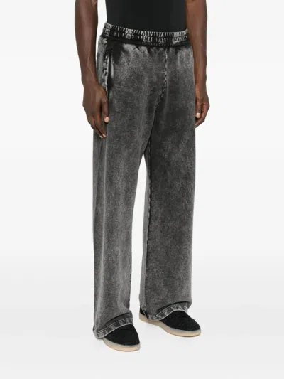 Diesel Black Cotton Joggers In Gray
