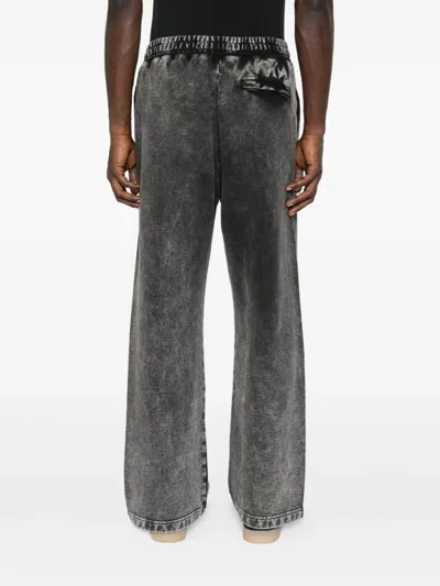 Diesel Black Cotton Joggers In Gray