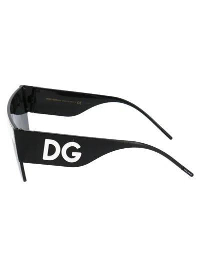 Dolce & Gabbana Black Metal Sunglasses In Gray