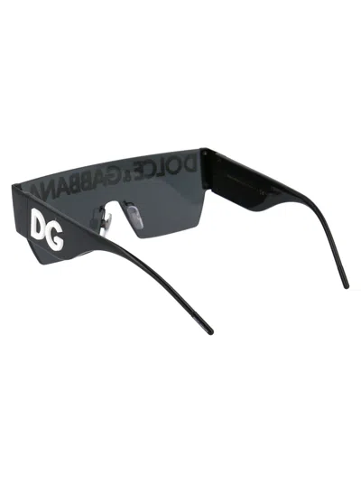 Dolce & Gabbana Black Metal Sunglasses In Gray