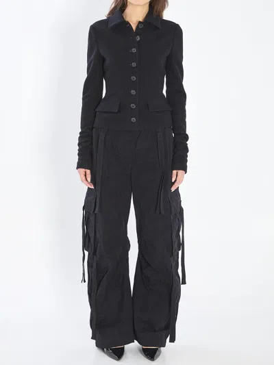 Dolce & Gabbana Tailored Wool Jacket Flap Pockets In Black