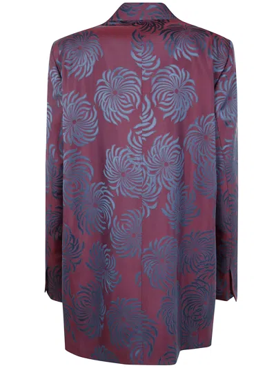 Dries Van Noten Floral Long Sleeve Jacket Front Pockets In Multi