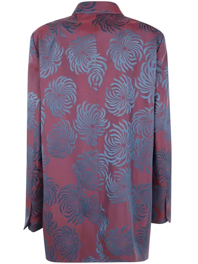 Dries Van Noten Floral Long Sleeve Jacket Front Pockets In Multi