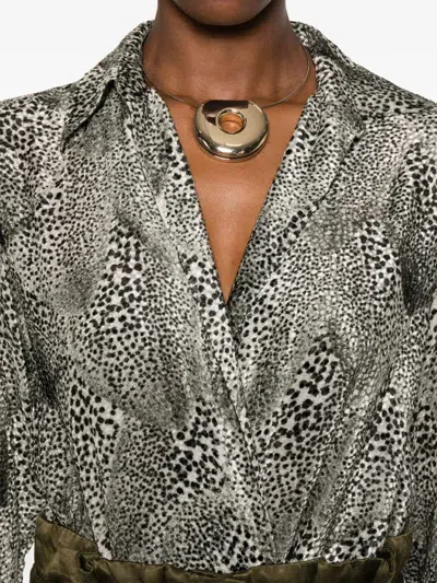 Dries Van Noten Black Printed Top In Black