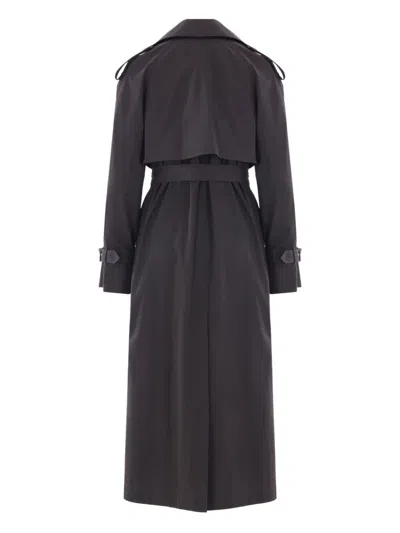 Dries Van Noten Long Belted Raincoat Epaulettes In Black
