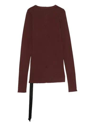 Drkshdw Rib Ls T In Burgundy