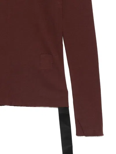 Drkshdw Rib Ls T In Burgundy