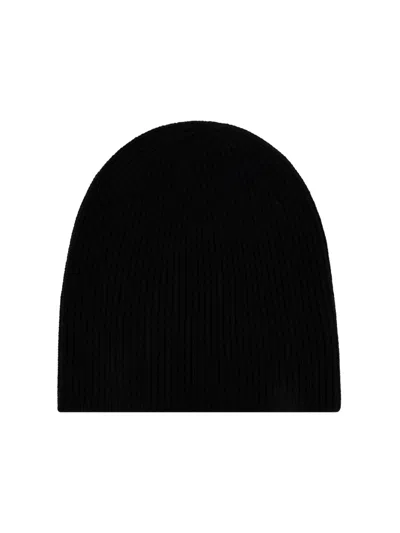 Dsquared2 Gothic Logo Patch Knit Wool Beanie In Black