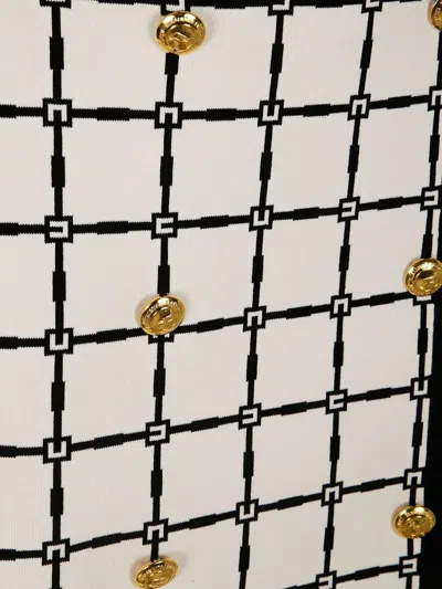 Elisabetta Franchi Grid-patterned Buttoned Mini Skirt In Multi