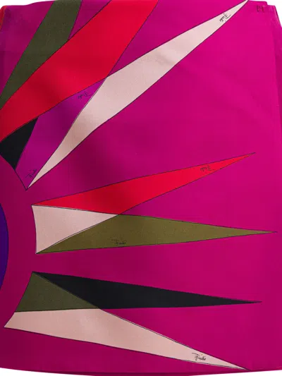 Pucci High Waist Mini Skirt With Graphic Print In Purple