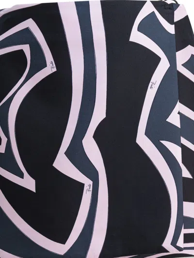 Pucci High Waist Abstract Pattern Mini Skirt In Black