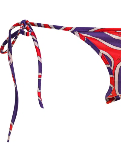 Pucci Tie-side Printed Bikini Bottom In Purple