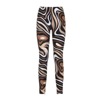 Pucci High-waisted Stretch Fit Ankle Length Leggings In Multi