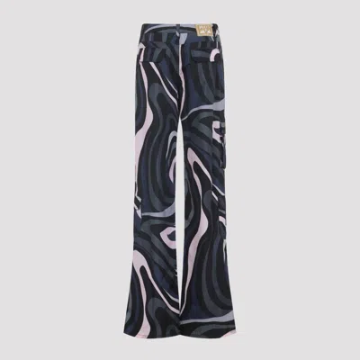 Pucci Flared Trousers With Pockets And Loops In Multi