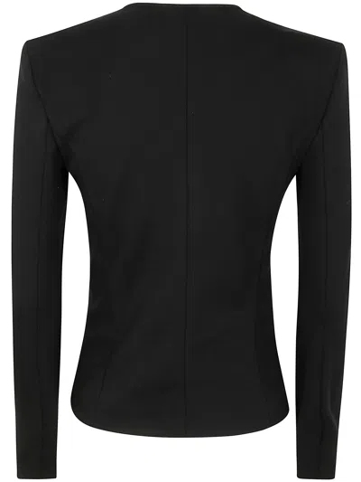 Emporio Armani Milano Stitch Shoulder Pads Jacket In Black