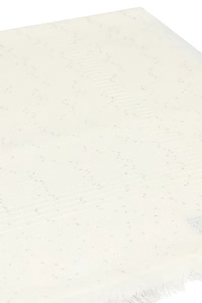 Emporio Armani Scarf With Glitter In Neutral