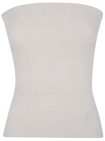 Entire Studios Ribbed-knit Strapless Top In White