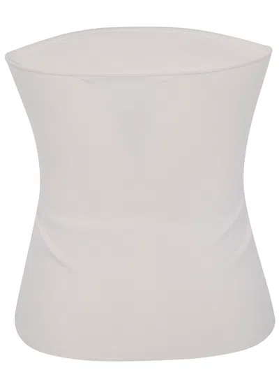 Entire Studios Ribbed-knit Strapless Top In White