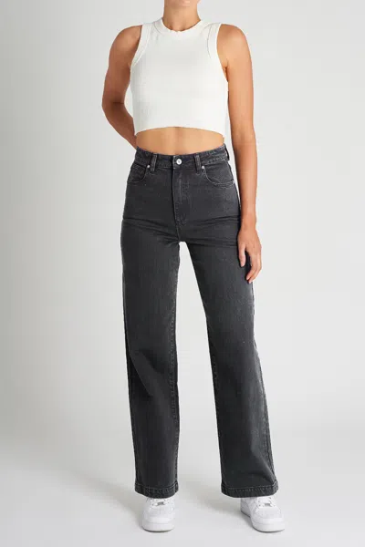 Abrand Jeans Us 94 High & Wide Petite Charo Black In Black