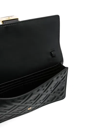 Fendi Chain Baguette Wallet In Black