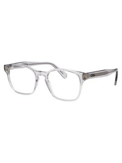 Ferragamo Light Crystal Grey Acetate Glasses In Gray