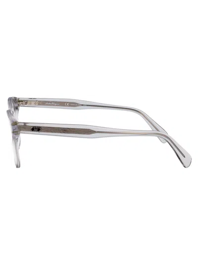 Ferragamo Light Crystal Grey Acetate Glasses In Gray