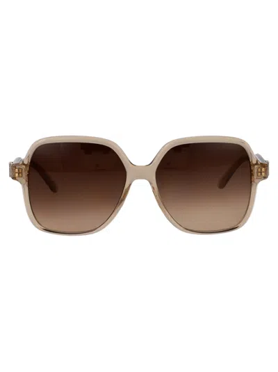 Ferragamo Transparent Beige Acetate Sunglasses In Brown