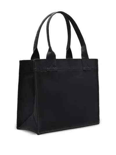 Ganni Women Recycled Cotton Large Tote Bag In Black