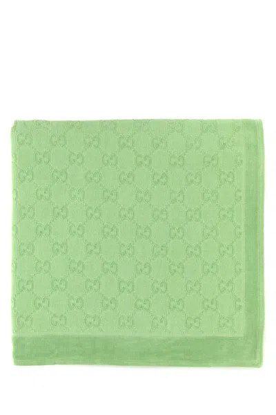 Gucci Fluo Green Terry Fabric Beach Towel In Green