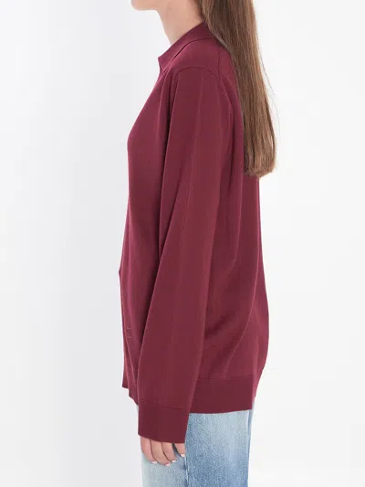 Gucci Ultrafine Wool Polo Shirt In Burgundy