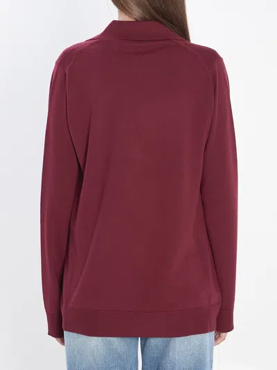 Gucci Ultrafine Wool Polo Shirt In Burgundy