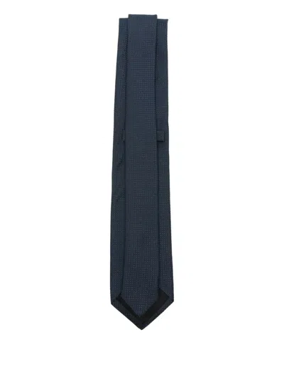 Hugo Boss Cotton And Silk Tie In Blue