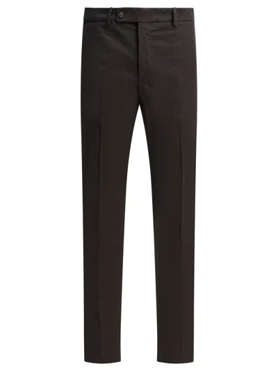 Incotex Pressed-crease Trousers In Black